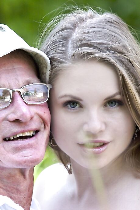 Kinky teen Alessandra Jane gets cunnilingus & a hard fuck from a very old man